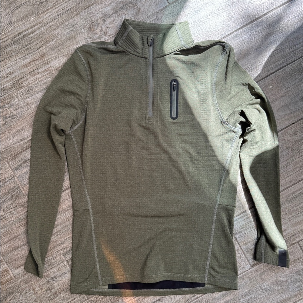 Ten Thousand Olive Green Quarter Zip Fleece Polar Grid M